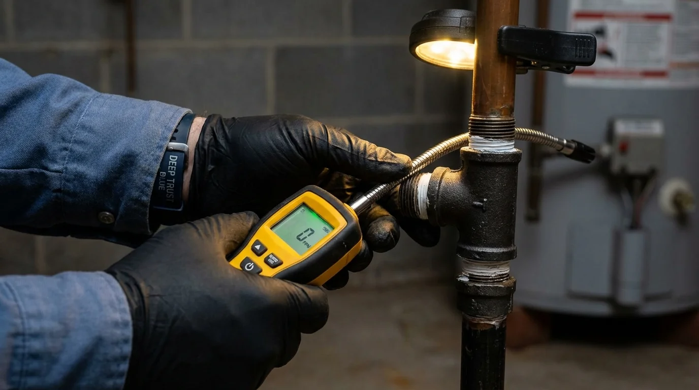 Gas leak detection with electronic sniffer by Johns Plumbing LLC in Olivehurst
