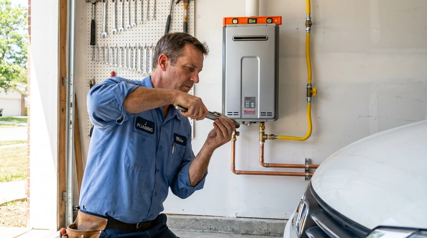 Tankless water heater installation by a Johns Plumbing LLC plumber in Olivehurst